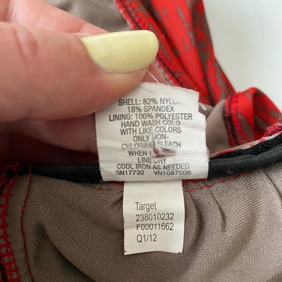 Massimo Womens Tankini Swimwear Strapless Tiger Striped Brown Red Size S - Picture 4 of 13